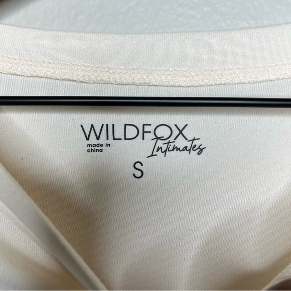 NEW Wildfox Women Sweater Small Pink Oversized boxy Single AF Scoop Neck Cream - Picture 9 of 9